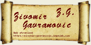 Živomir Gavranović vizit kartica